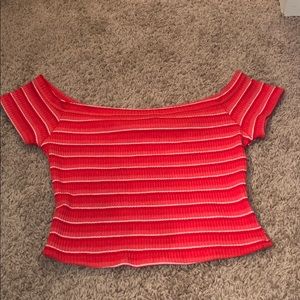 NWOT Off the shoulder UO striped shirt